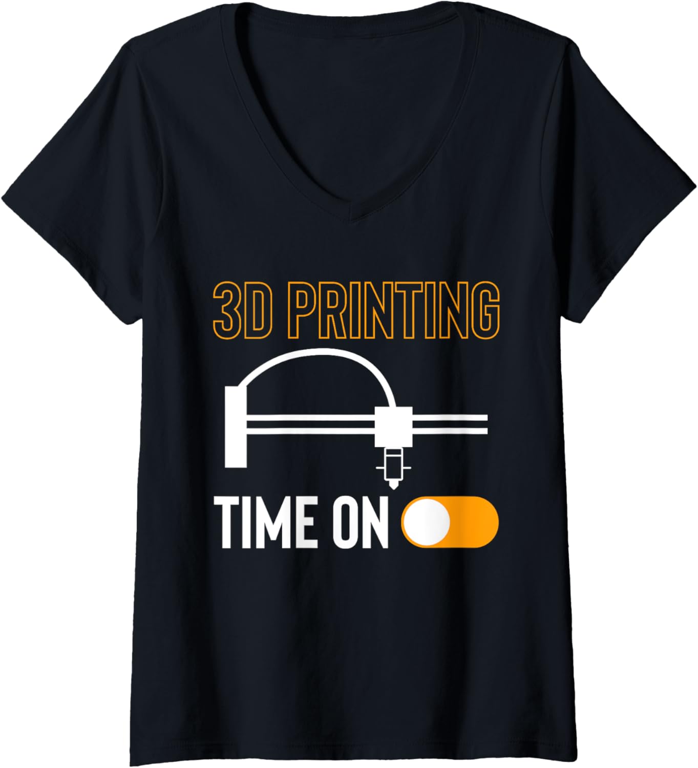 Womens 3D Printing Time On 3D Printer Printing V Neck
