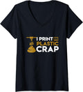 Womens I Print Plastic Crap Funny 3D Printing V Neck