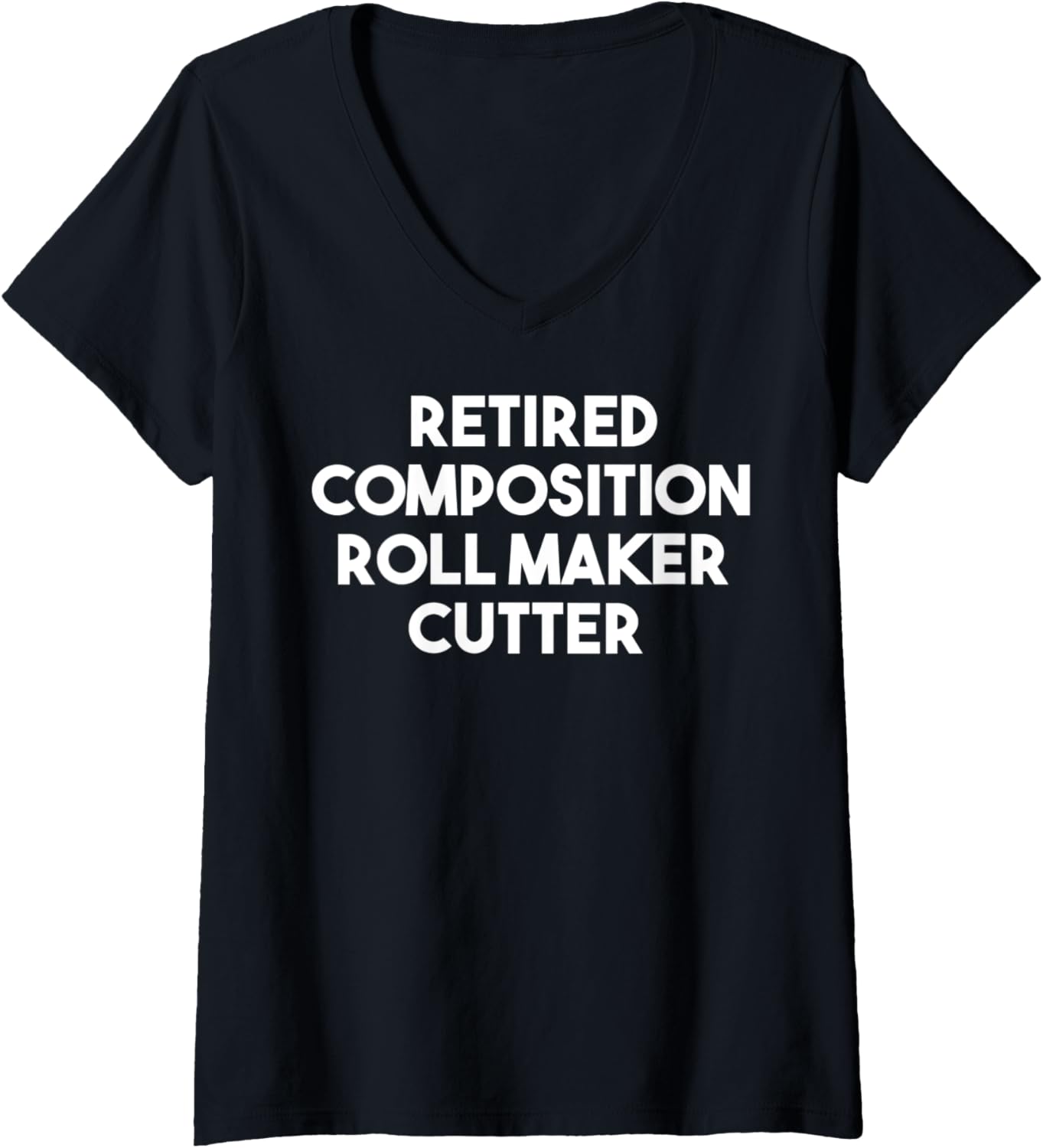 Womens Retired Composition Roll Maker Cutter V-Neck