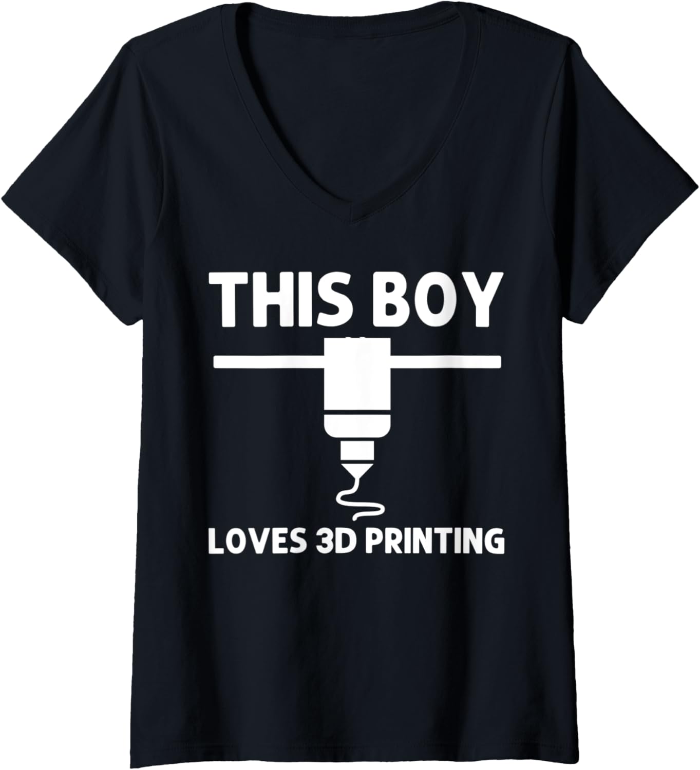 Womens Funny 3D Printing Designs Boys Kids 3D Printer Enthusiasts V Neck