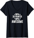 Womens 3D Printer Hobby Funny 3D Printing Lover V Neck