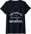Womens I Turn Filament Into 3D Printer Printing V Neck
