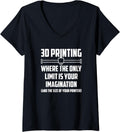 Womens Where Your Only Limit Is Your Imagination 3D Printing V Neck