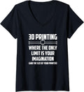 Womens Where Your Only Limit Is Your Imagination 3D Printing V Neck