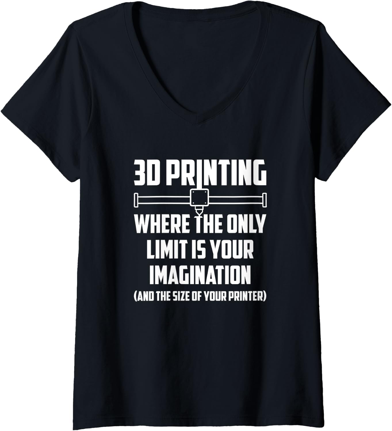 Womens Where Your Only Limit Is Your Imagination 3D Printing V Neck