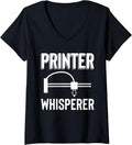 Womens Printer Whisperer 3D Printing Printer V Neck