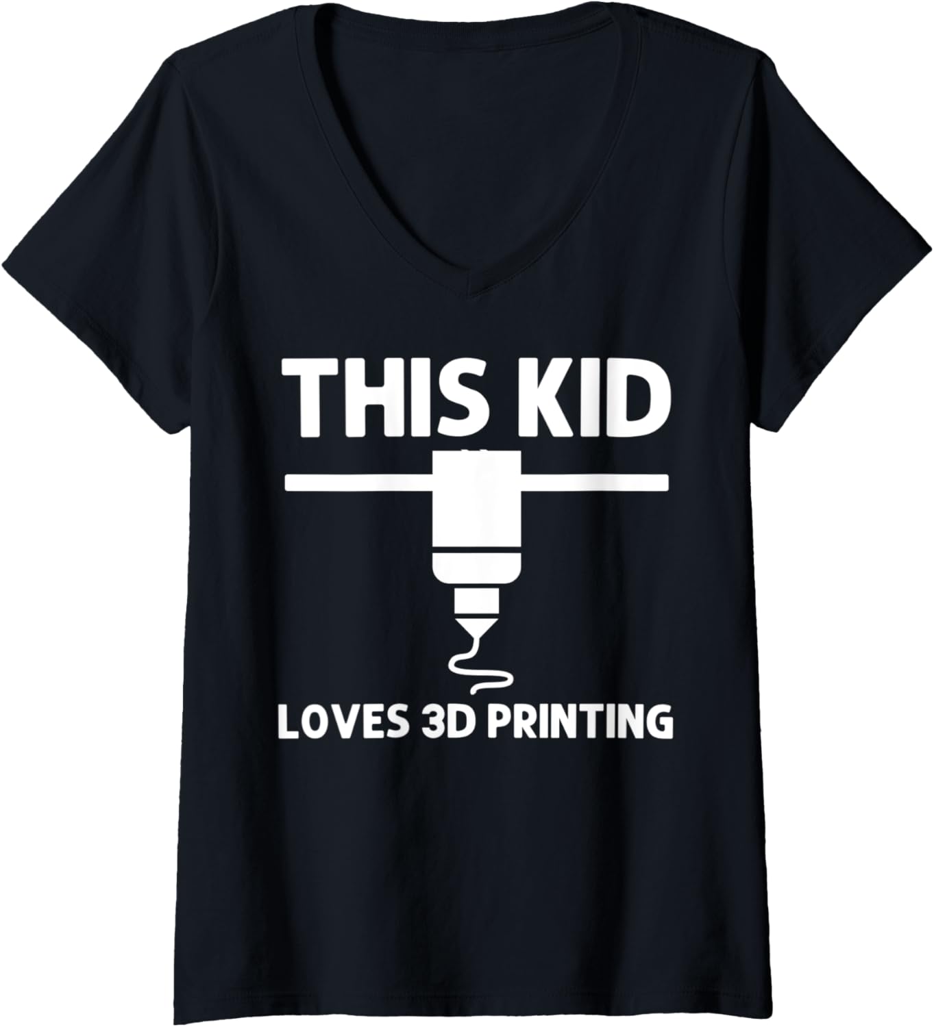Womens Funny 3D Printing Designs Kids 3D Printer Enthusiasts V Neck