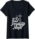 Womens 3D Printing Ninja 3D Printer V Neck