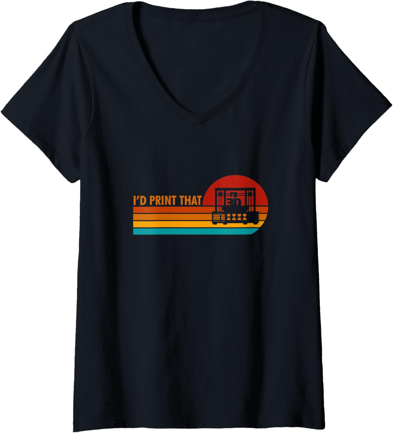 Womens 3D Printing Computer Aided Design Stereolithography Printer V Neck
