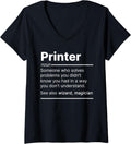 Womens Printer Job Worker Definition Funny Dictionary Text V Neck