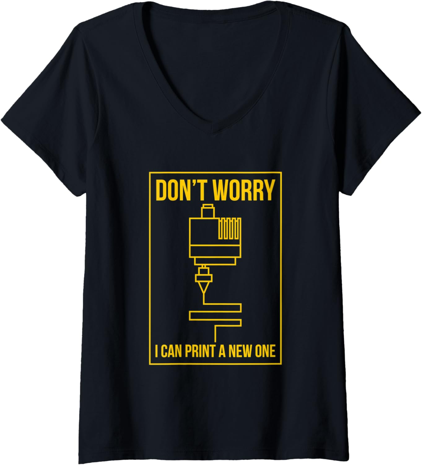 Womens Funny 3D Printing Quote Custom 3D Printing Funny Filament V Neck