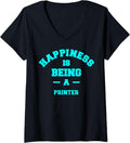 Womens Printer Happiness Being This Job Occupation V Neck