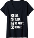 Womens Eat Sleep 3D Print Repeat Funny Printer Geeks Printing Lover V