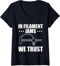 Womens In Filament Jams We Trust 3D Printer Printing V Neck