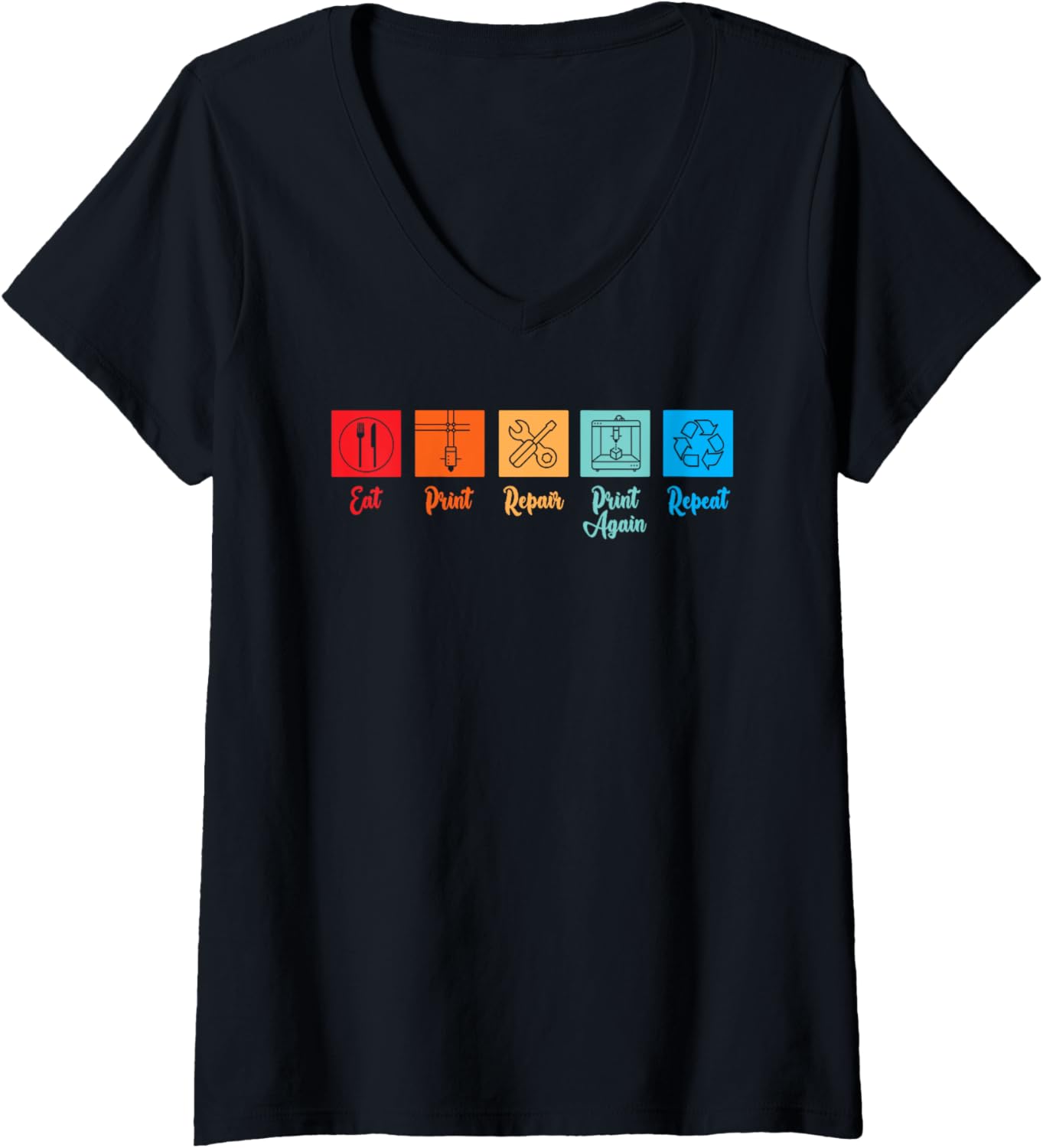 3D Printing Printer Nerd Geek Funny Printing Cycle V Neck