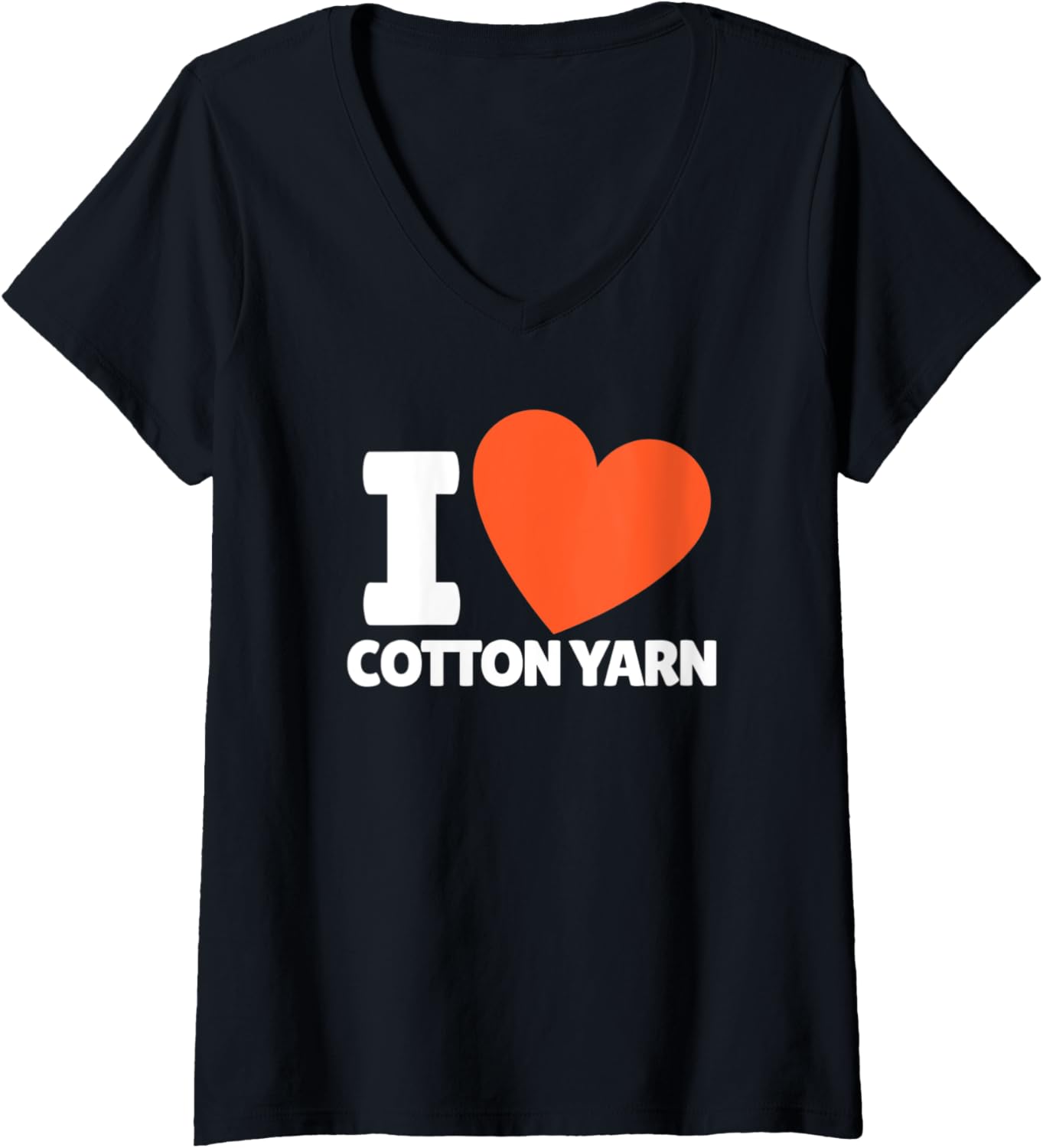 Womens I Love Cotton Yarn I Heart Cotton Yarn Lovers V-Neck