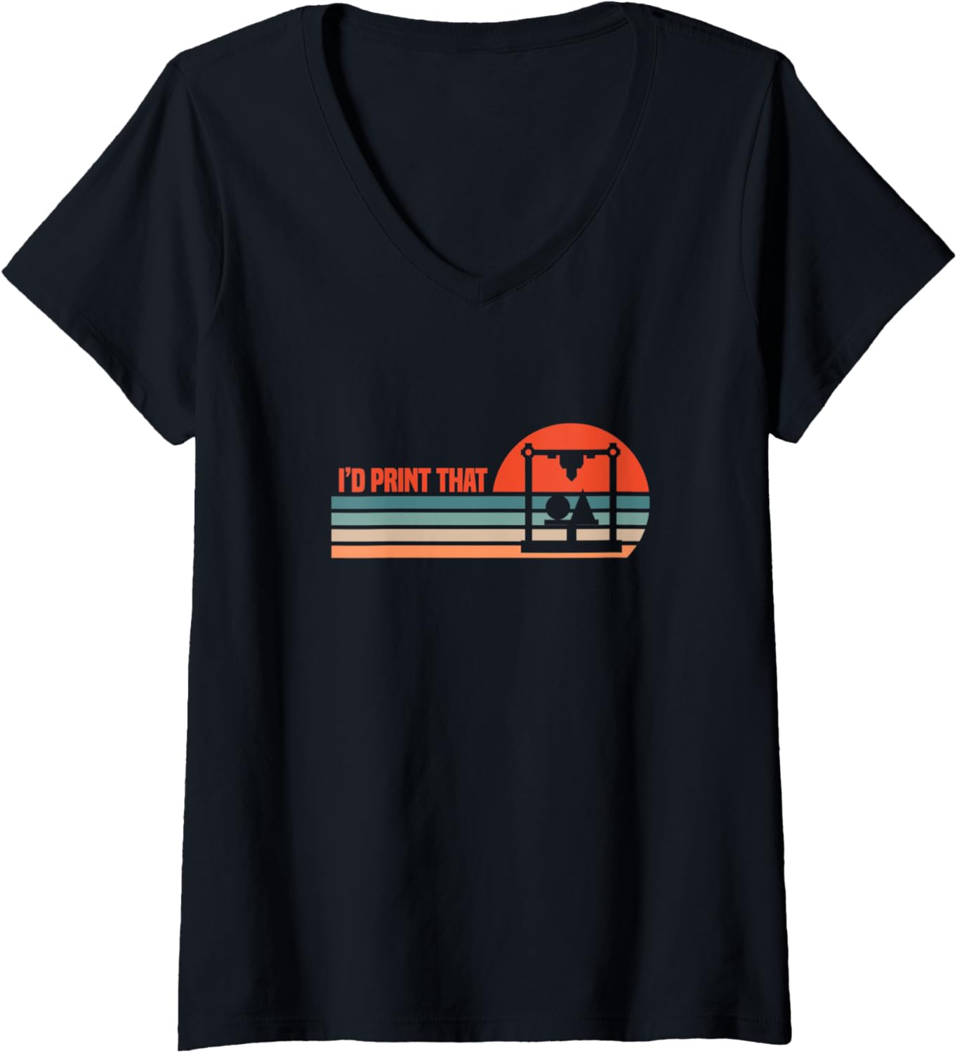 Womens 3D Printer 3D Printing Funny Id Print That Retro V Neck
