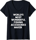Womens World's Most Wonderful Fishing Accessories Maker V-Neck
