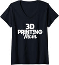 Womens 3D Printing Mom Mothers Day 3D Printer V Neck