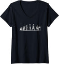 Womens Funny 3D Printer Evolution 3D Printing Model Maker V Neck