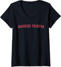 Womens Machine Printer V Neck