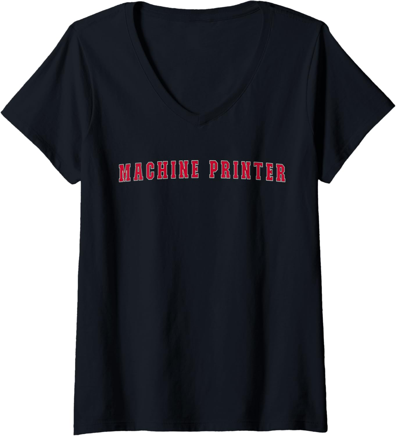 Womens Machine Printer V Neck