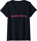 Womens Machine Printer V Neck