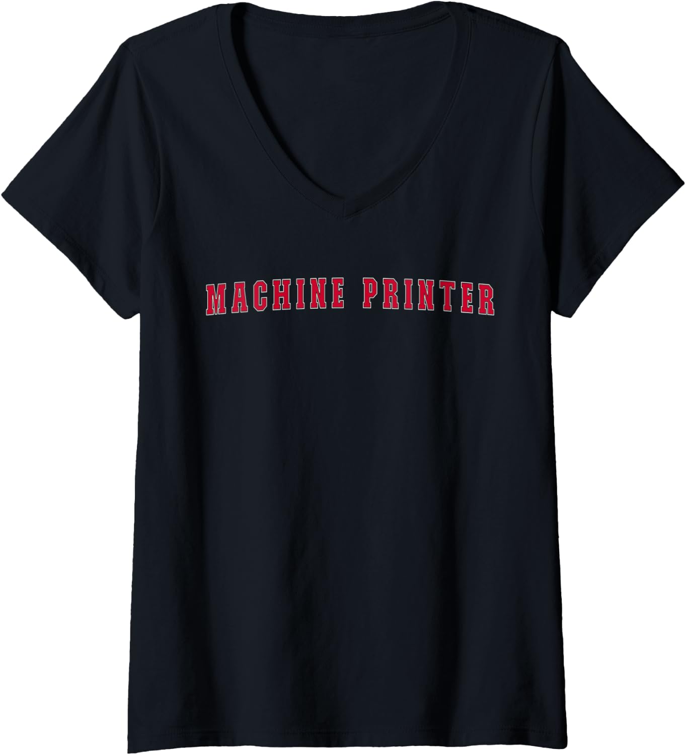 Womens Machine Printer V Neck
