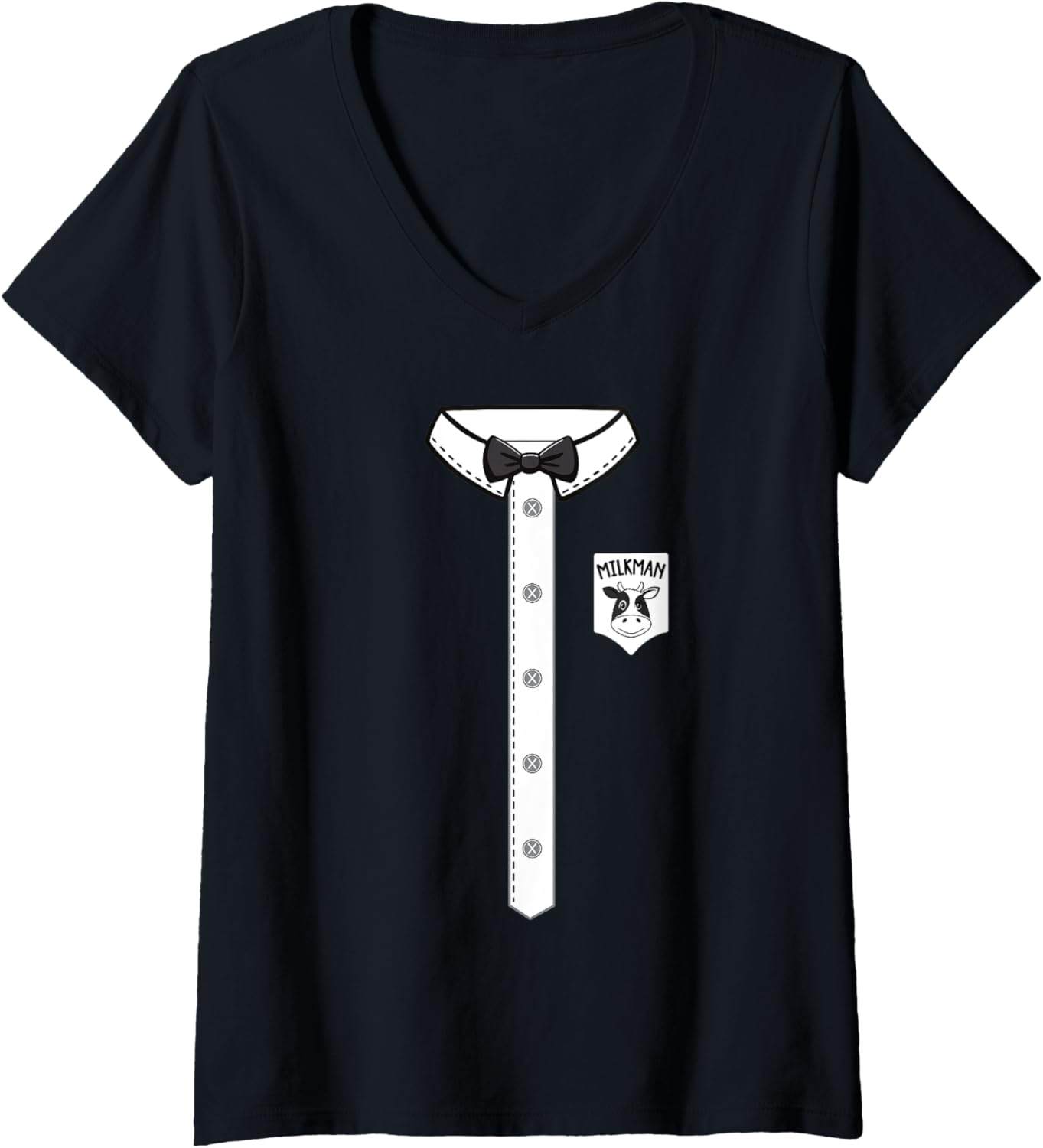 Womens Milkman Milk Men Maker Funny Costume V-Neck