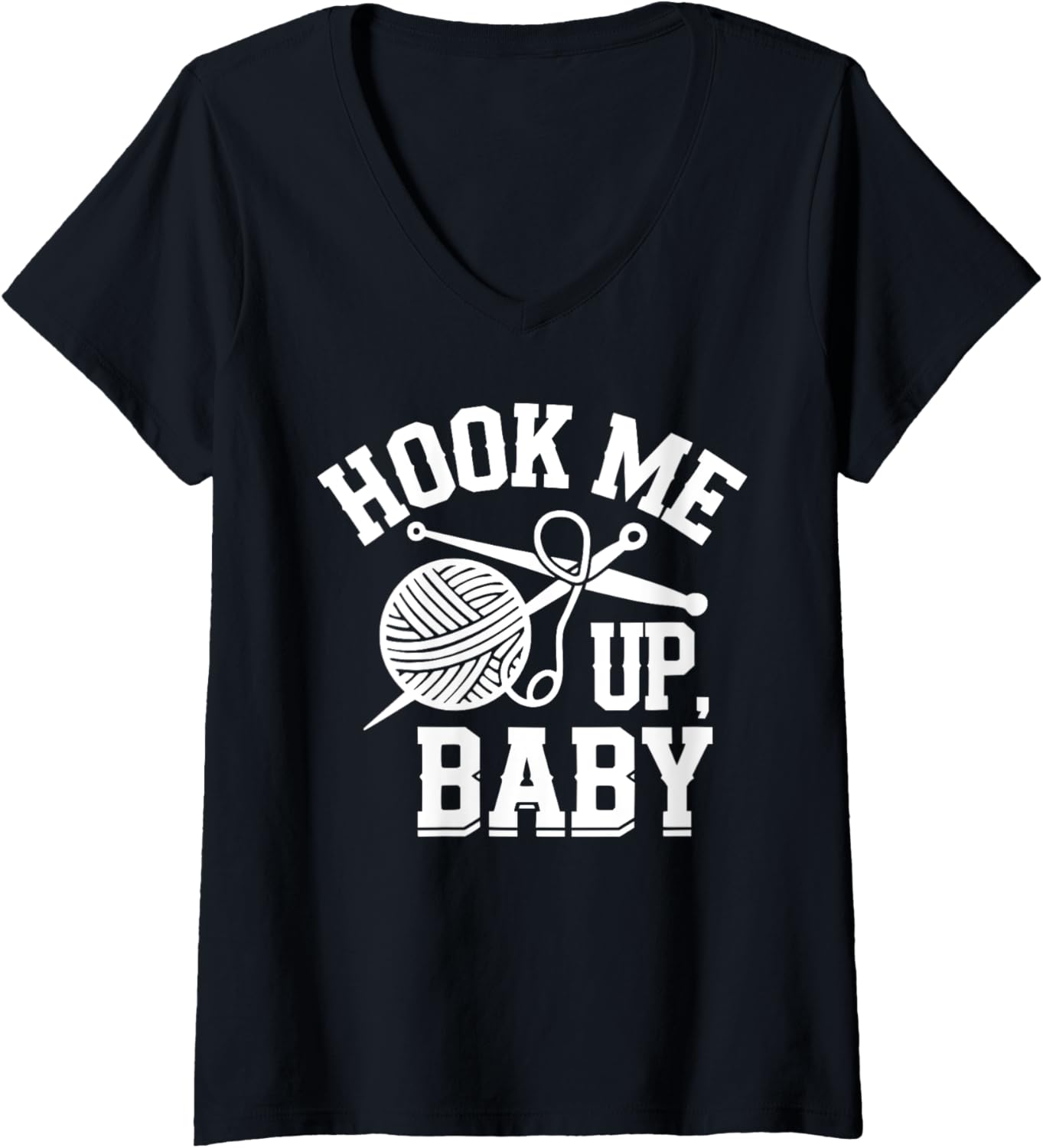 Womens Hook Me Up Baby Crochet Needle Knitting Hook Yarn V-Neck