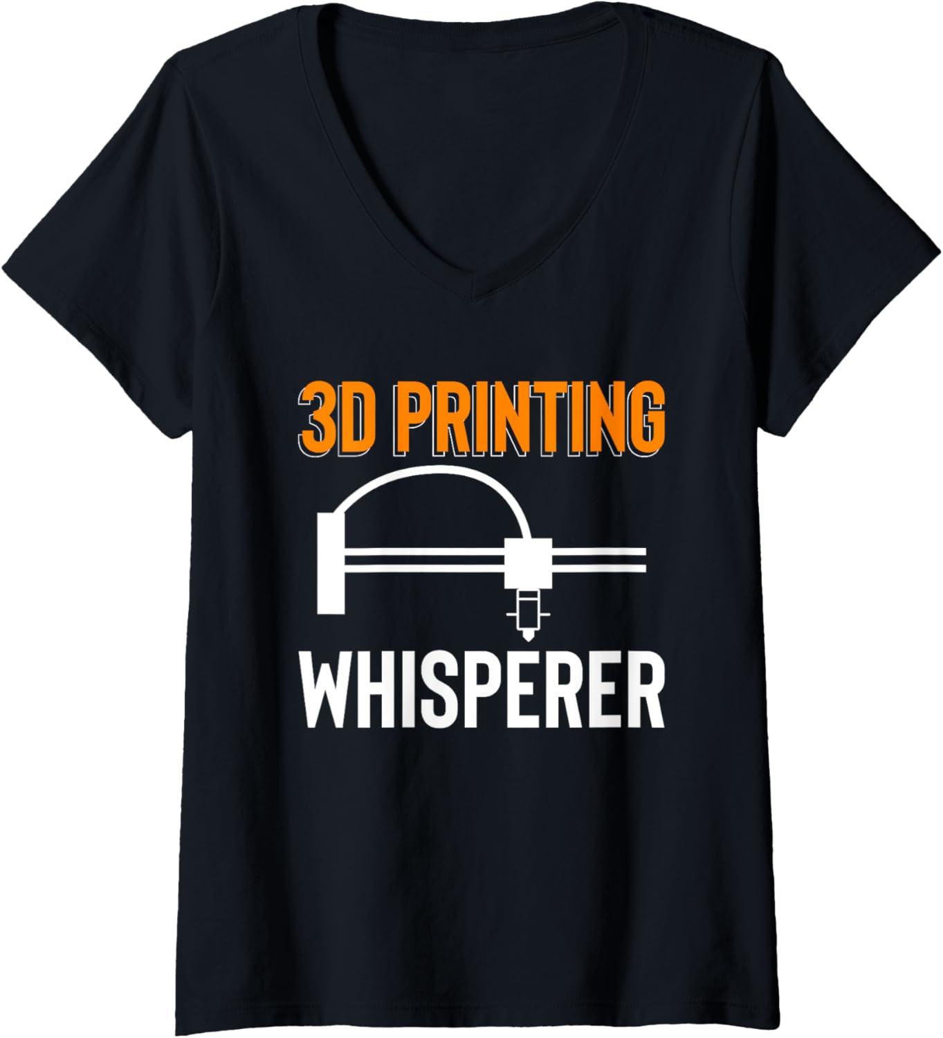 Womens 3D Printing Whisperer Printer V Neck