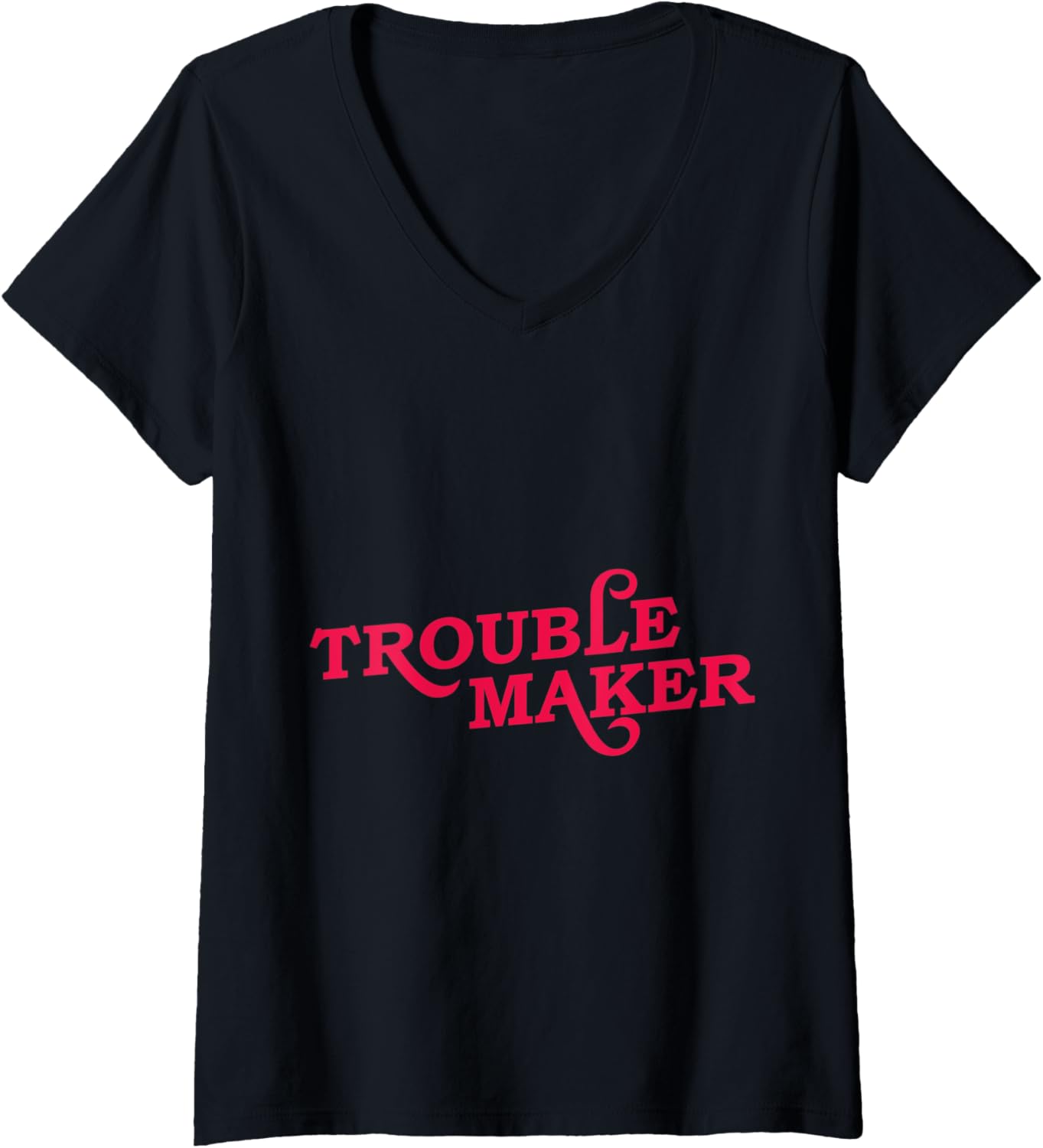 Womens Funny Saying Office Construction Site Trouble Maker V-Neck
