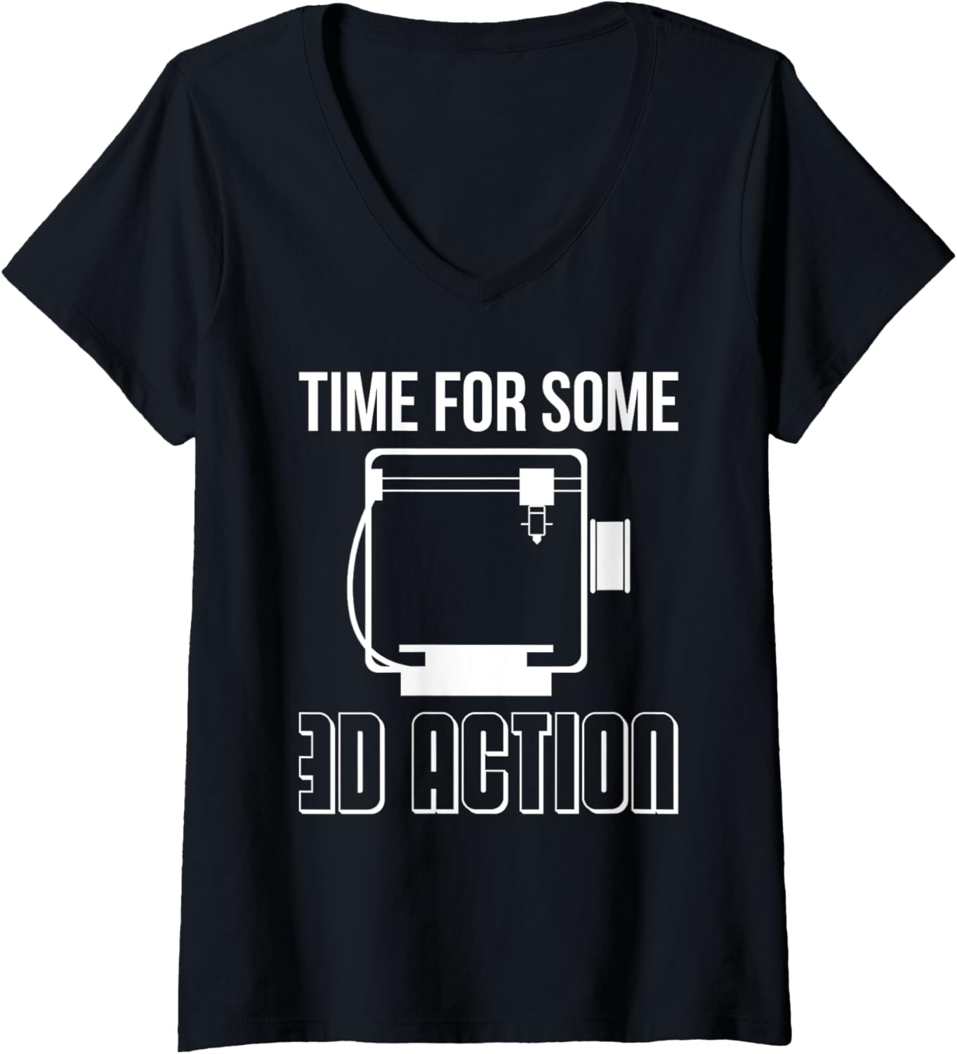 Womens Time Some 3D Action 3D Printing Printer V Neck