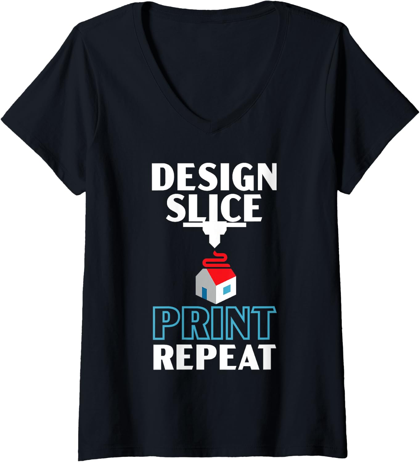 Womens Design Slice Print Repeat Machinist Cnc Programmer 3D Print V Neck