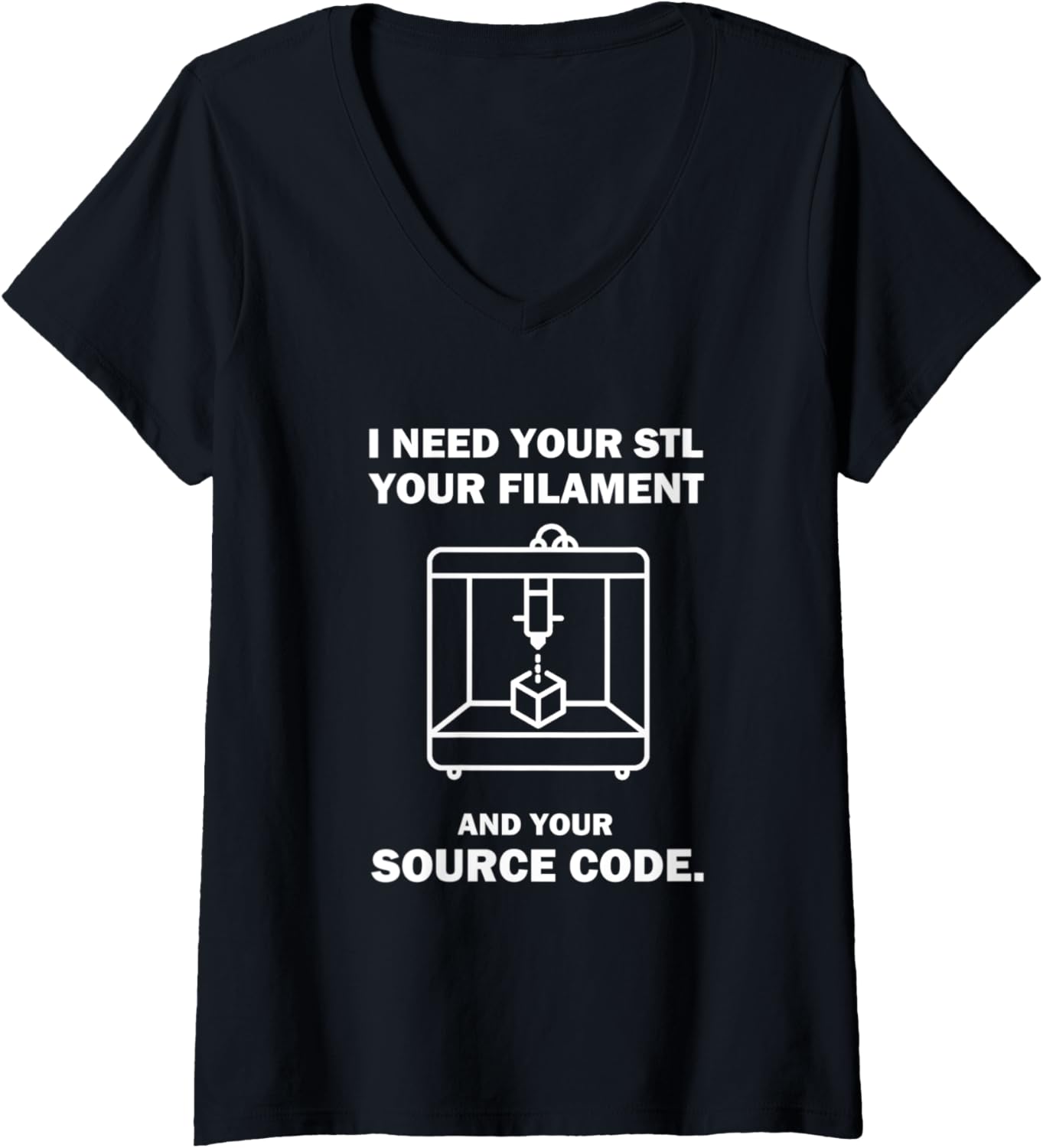 Womens 3D Printing 3D Printer Stl Filament Source Code Hobby V Neck