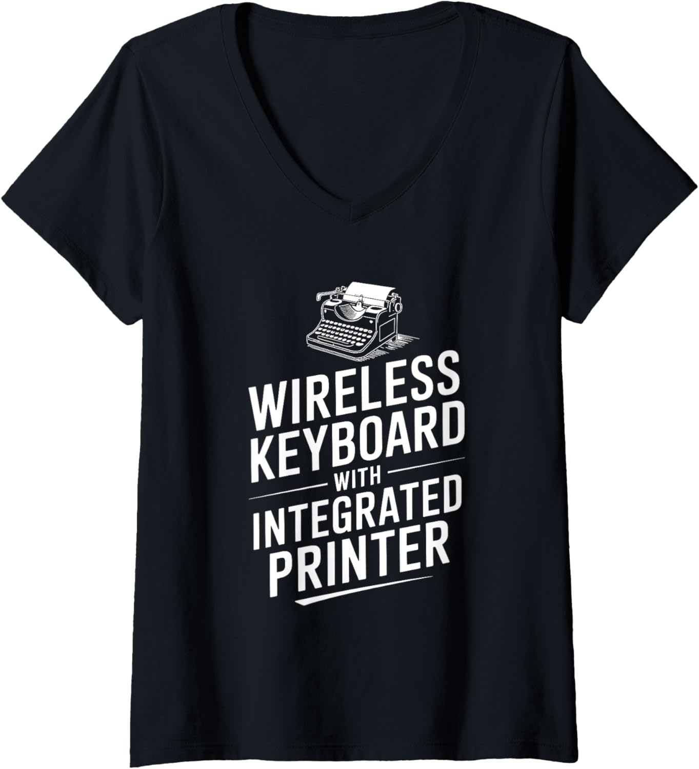 Womens Wireless Keyboard With Integrated Printer Typewriter Novel V Neck