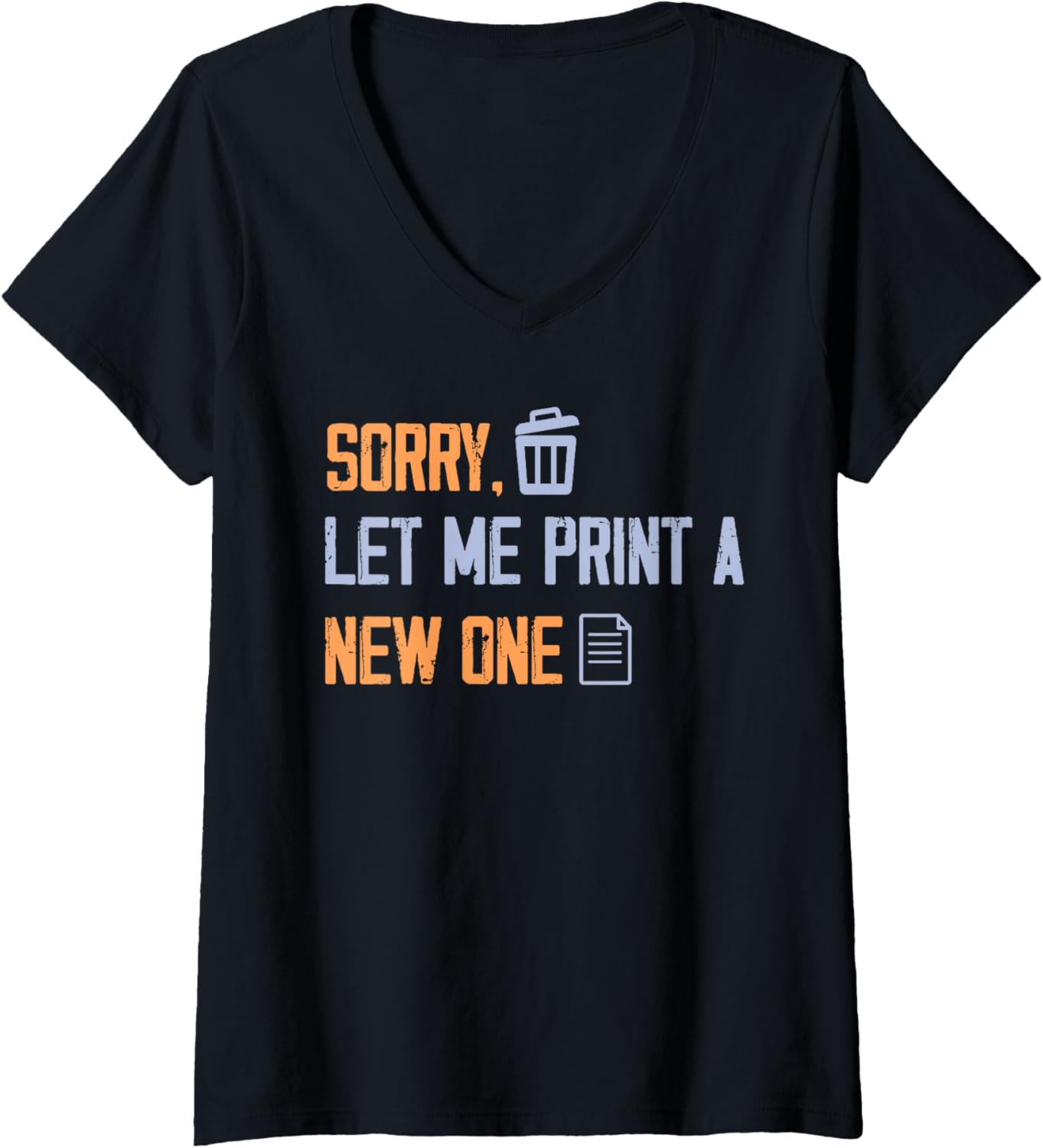 Womens Funny 3D Printer Print A New One V Neck
