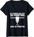 Womens Funny 3D Printing Designs Men Women 3D Printer Enthusiasts V Neck