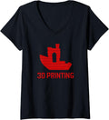 Benchy Shape Red Filament Layers 3D Printing Enthusiast V Neck