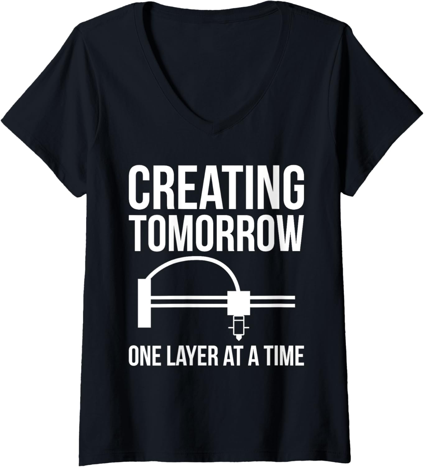 Womens Creating Tomorrow 3D Printer Printing V Neck
