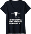 Womens 3D Printing Dad Definition Fathers Day 3D Printing Printer V Neck