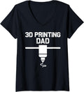 Womens Funny 3D Printing Designs Dad Men 3D Printer Enthusiasts V Neck