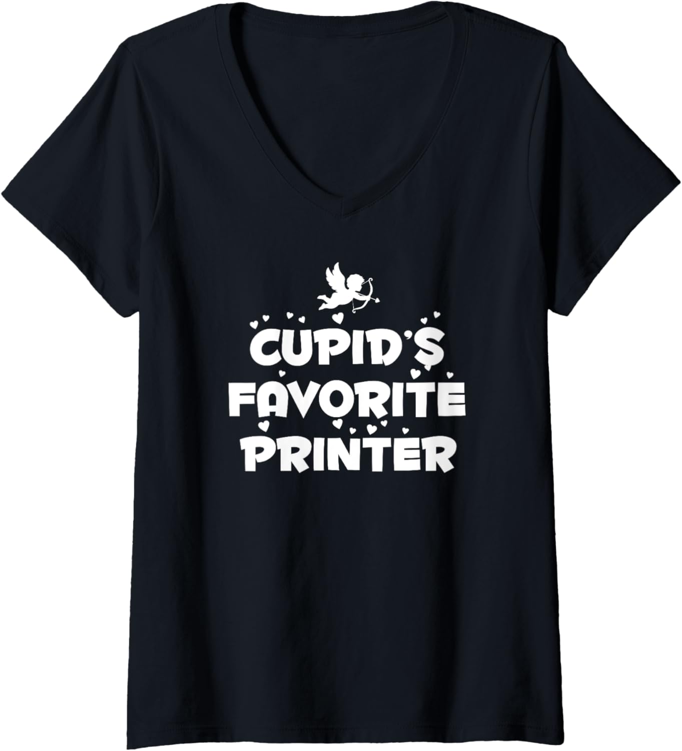 Cupids Favorite Printer Funny Valentines Day V Neck