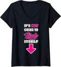 Womens Funny Its Not Going To Lick Itself Arrow Crotch V Neck