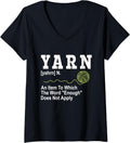 Womens Funny Yarn Definition Yarn Knitting Knitter Crocheting V-Neck