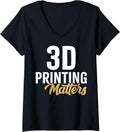 Womens 3D Printing Matters Vintage 3D Printer V Neck