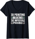 Womens 3D Im Printing Making Impossible Possible 3D Printer V Neck