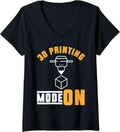 Womens 3D Printer 3D Printing Mode On V Neck