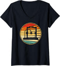 Womens 3D Printer 3D Filament Retro Vintage 3D Printing V Neck