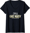 Womens I'm A Cake Maker But Not The Extrovert Type V-Neck